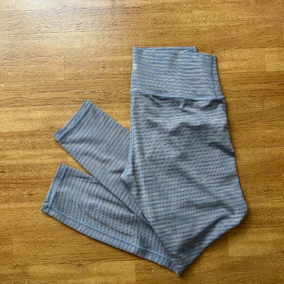 Athleta Blue, Black & White Stripped Set | Pants & Sports Top/Bra | Size Large - Picture 1 of 8